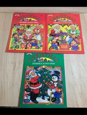 Vintage 1995 Landoll Christmas Coloring Activity Books Lot of 3 Unused